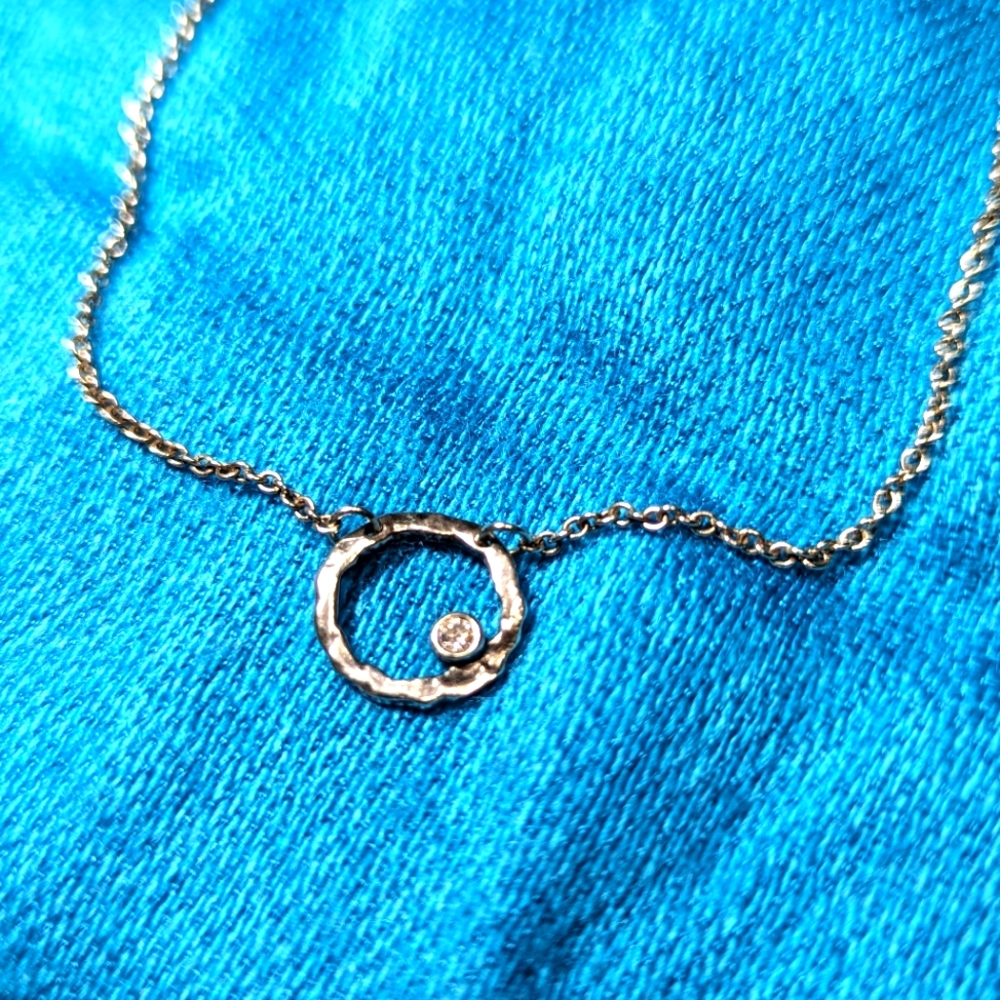 Silpada Sterling Silver & CZ 'Orbiting Moon' Necklace